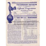 TOTTENHAM HOTSPUR Home programme for the ECL match at Tottenham 19/4/1958, folded. Fair to generally