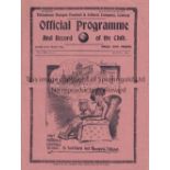 SPURS Programme Tottenham v Sunderland FA Cup 6th Round 5/3/1938. Horizontal fold. No writing.