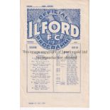 ILFORD Home programme v London Caledonians Isthmian League 9/4/1938. Lacks staples. No writing. Fair