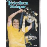 SPURS Tottenham Handbook 1982/83 with a loose sheet signed by 6 Spurs players. Steve Perryman,