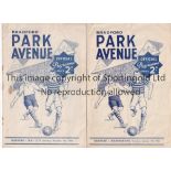 BRADFORD PARK AVENUE Two home programmes for 1949-50. v Hull City 31/12/49, rusty staples and v