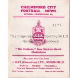 TOTTENHAM HOTSPUR Programme for the away ECL match v. Chelmsford City Reserves 4/5/1963. Good