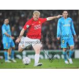 AUTOGRAPHED PAUL SCHOLES 2008 Photo 16" x 12" of Scholes scoring the winning goal against