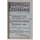 EVERTON V ARSENAL 1920 Programme for the League match at Everton 25/12/1920, ex-binder and tape on
