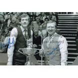 AUTOGRAPHED STEVE DAVIS & DENNIS TAYLOR 1985 Photo 12" x 8"of the 1985 World Championship