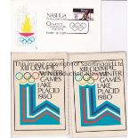 1980 WINTER OLYMPIC GAMES - LAKE PLACID USA Three postcard covers, all first day of issue with