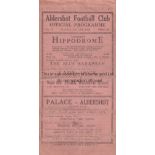 ALDERSHOT V MILLWALL 1928 Programme for the match at Aldershot 14/1/1928, horizontal folds and