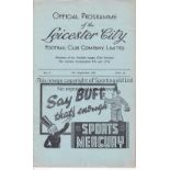 LEICESTER CITY V ARSENAL 1937 Programme for the League match at Arsenal 11/9/1937. Generally good