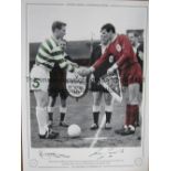 AUTOGRAPHED McNEILL & YEATS 1966 Limited edition 16" x 12" print of captains Billy McNeill of Celtic