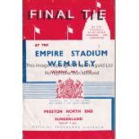 1937 FA CUP FINAL / SUNDERLAND V PRESTON NORTH END Programme is very slightly creased with scores