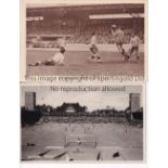 FOOTBALL AT THE OLYMPICS Two postcards: match action 1912 ibn Stockholm showing the entire field and