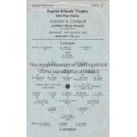 NEUTRAL AT LEICESTER CITY 1965 Single sheet programme for Leicester v Liverpool English Scholl@