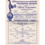 TOTTENHAM HOTSPUR Single sheet home programme for London Challenge Cup tie v. Finchley 20/10/1958,