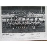 AUTOGRAPHED MAN CITY 1970 Limited edition 16" x 12" print of the winners of the League Cup and the