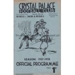 SURREY SENIOR CUP FINAL AT CRYSTAL PALACE 1938 Programme for Dulwich Hamlet v Tooting & Mitcham 14/