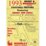 GEORGE BEST / ALAN BALL AUTOGRAPH Programme for the Brent & Wembley Stadium Football Festival 1993