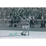 AUTOGRAPHED WILLIE WALLACE 1967 Photo 12" x 8" of Celtic's Bobby Lennox and Willie Wallace embracing