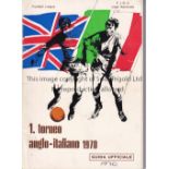 ANGLO ITALIAN Official 1970 Tournament guide 74 Pages for the 1st Anglo Italian Tournament. A little