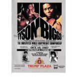 MIKE TYSON V TYRELL BIGGS 1987 On site programme for the Trump Plaza, Atlantic City 16/10/1987.