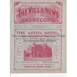 ASTON VILLA Home programme v Sunderland 17/1/1914. Ex Bound Volume. Generally good