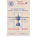 FA AMATEUR CUP FINAL Programme Leytonstone v Barnet FA Amateur Cup Final 17/4/1948 at Stamford