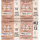 1966 WORLD CUP TICKETS Four tickets which have been removed from an album and have paper residue