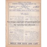EVERTON RES. V BURY RES. 1936 Four page programme 17/10/1936, outer cover appears to be missing,