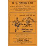HEADINGTON / CHELSEA Home programme v Gravesend & Northfleet 14/10/1953 which doubles up as the