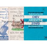 SOUTH AFRICAN SPORT Football: 5 programmes inc. Chev Argentine Stars v S.A. Invitation team 1976,