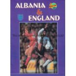 ALBANIA V ENGLAND 2001 Programme for the International 28/3/2001. Good