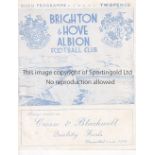 BRIGHTON Bijou style home programme v West Ham United London War Cup 21/3/1942. Some light rusting