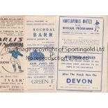 BARROW Six away programmes for season 1951/2 v. Grimsby, Chester rusty staple, Carlisle, Rochdale,