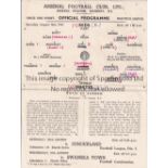 ARSENAL Single sheet programme for the Public Practice Match 16/8/1947, folded and red ink team