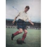 AUTOGRAPHED TOM FINNEY 1955 Photo 16" x 12" of the legendary winger striking a full length action
