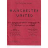 MANCHESTER UNITED V CELTIC 1970 Programme for the 2nd Annual Toronto Cup 11/5/1970. Generally good