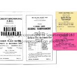 BOXING Two programmes with tickets for Junior Boxing Tournaments at Manor Place Baths, London