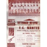 TOTTENHAM Programme for the away UEFA Cup tie v. Nantes 20/10/1971, horizontal fold and tape