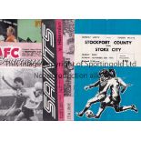 GEORGE BEST Four programmes for Best's debuts for Stockport County v Stoke City 75/6, Hibernian away