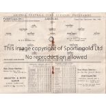 ARSENAL V PRESTON NORTH END 1934 Programme for the League match at Arsenal 25/12/1934, creased and