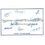 AUTOGRAPHED RANGERS 1972 A home-made 12" x 8" photo-sheet signed by the eleven Rangers players