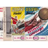 ARSENAL Eight programmes for away Friendlies v. Dunfermline 66/7, Rangers 60/1, Floriana 68/9 soccer