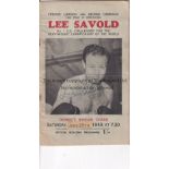LEE SAVOLD / AUTOGRAPH Programme for a night of boxing 25/6/1949 at Dening's Hangar, Chard which