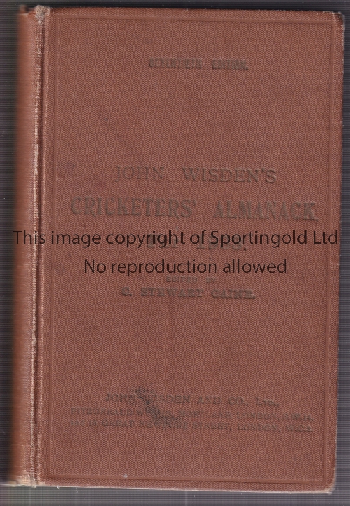 WISDEN Original Publishers Hardback John Wisden's Cricketers' Almanack 1933. Complete. Generally