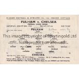 FULHAM V CHELSEA 1944 Single sheet programme for the FL South match at Fulham 26/8/1944, very