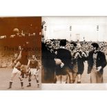 FOOTBALL PHOTOGRAPHS Sixteen B/W photos including 9.5" X 7.5" press photo of Cardiff missing a