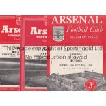 ARSENAL Nine home programme for London Challenge Cup matches v. Hendon 51/2, Leytonstone,