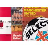 MANCHESTER UNITED Over 60 home and away programmes. Home include Preston 48/9, Blackburn and