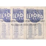 ILFORD FC Nine home programmes v. Grays Ath. team change, Wealdstone London Cup, Walthamstow and