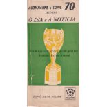 1970 FIFA WORLD CUP MEXICO A 12-page gatefold style fixture programme produced in Brazil prior to