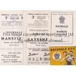 ROCHDALE Sixteen home programmes v Mansfield 57-58, v Accrington S, Hartlepool, Norwich &